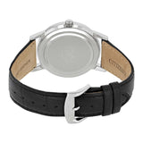 Citizen Eco Drive Silver Dial Black Leather Strap Watch For Men - AO9000-06B