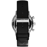 Emporio Armani Gianni White Dial Black Leather Strap Watch For Men - AR0385