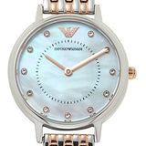 Emporio Armani Mother of Pearl Dial Two Tone Stainless Steel Watch For Women - AR11094