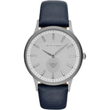 Emporio Armani Renato White DIal Blue Leather Strap Watch For Men - AR11119