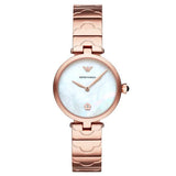 Emporio Armani Mother of Pearl Dial Rose Gold Steel Strap Watch For Women - AR11236