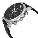 Emporio Armani Luigi Chronograph Black Dial Black Leather Watch For Men - AR1828