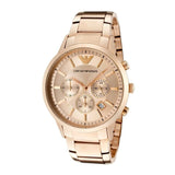 Emporio Armani Classic Rose Gold Chronograph Steel Strap Watch For Men - AR2452