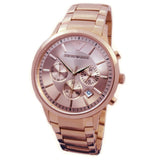 Emporio Armani Classic Rose Gold Chronograph Steel Strap Watch For Men - AR2452