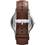 Emporio Armani Renato Silver Dial Brown Leather Strap Watch For Men - AR2463