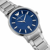 Emporio Armani Renato Blue Dial Silver Steel Strap Watch For Men - AR2477