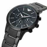 Emporio Armani Dress Chronograph Quartz Black Dial Black Stainless Steel Strap Watch For Men - AR2485