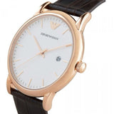 Emporio Armani Luigi White Dial Brown Leather Strap Watch For Men - AR2502