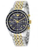 Emporio Armani Tazio Chronograph Blue Dial Two Tone Stainless Steel Watch For Men - AR6088