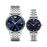 Emporio Armani Gianni T Bar Dark Blue Dial Silver Stainless Steel Watch For Women - AR11091