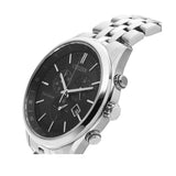 Citizen Eco Drive Chronograph Black Dial Silver Steel Strap Watch For Men - AT2140-55E