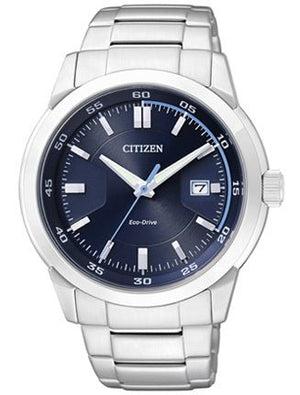 Citizen Eco Drive Blue Dial Silver Stainless Steel Watch For Men - BM7140-54L