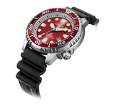 Citizen Eco Drive Promaster Marine Red Dial Black Rubber Strap Watch For Men - BN0159-15X