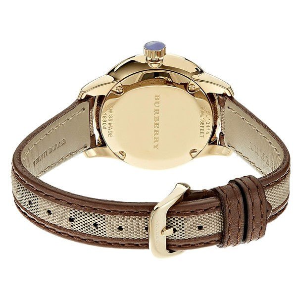 Burberry The Classic Gold Dial Leather Strap Watch for Women - BU10114