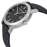 Burberry The City Black Dial Black Leather Strap Watch for Men - BU9030