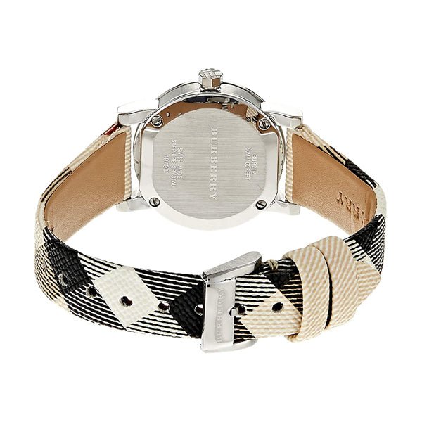 Burberry The City Nova Silver Dial Leather Strap Watch for Women - BU9212