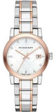 Burberry The City Silver Dial Two Tone Stainless Steel Strap Watch for Women - BU9214