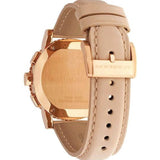 Burberry Chronograph Rose Gold Dial Beige Leather Strap Watch for Women - BU9704