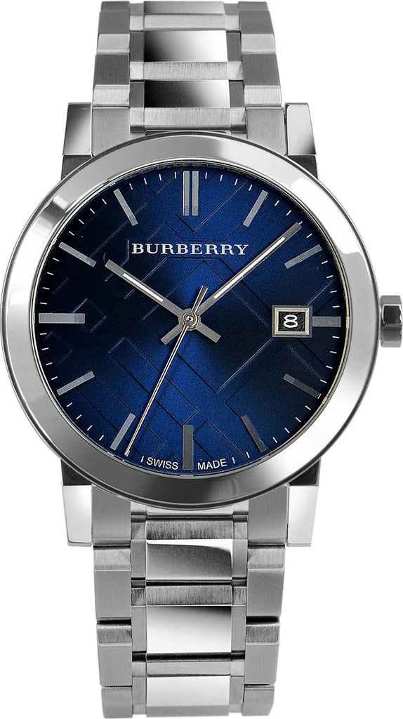 Burberry The City Blue Dial Silver Stainless Steel Strap Watch for Men - BU9031
