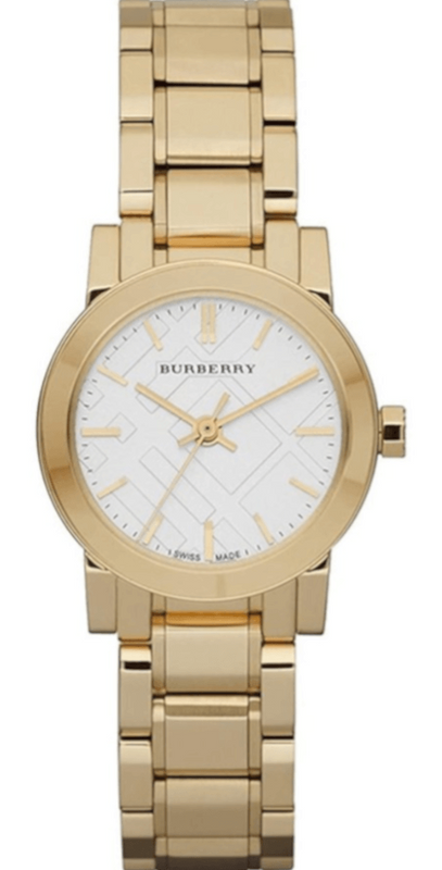 Burberry gold discount watch women's