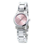 Burberry The City Pink Diamonds Dial Silver Steel Strap Watch for Women - BU9231