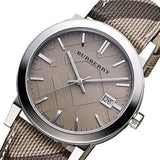 Burberry The City Brown Dial Chequered Leather Strap Watch for Women - BU9029