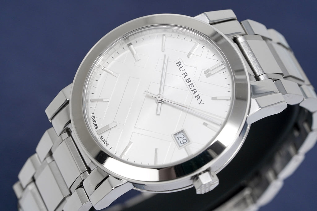 Burberry The City Silver Dial Silver Steel Strap Watch for Women