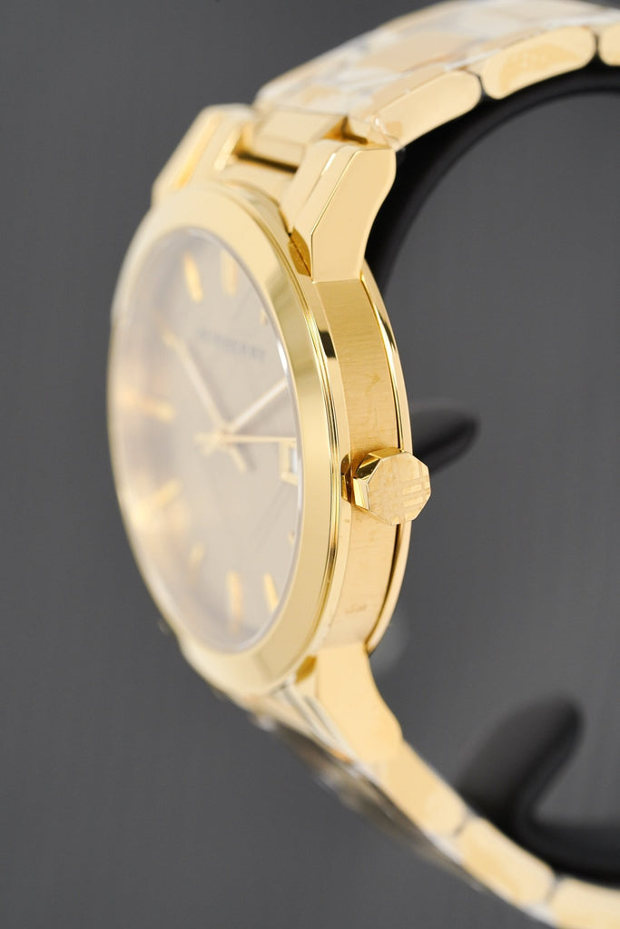 Burberry The City Gold Dial Gold Steel Strap Watch for Women