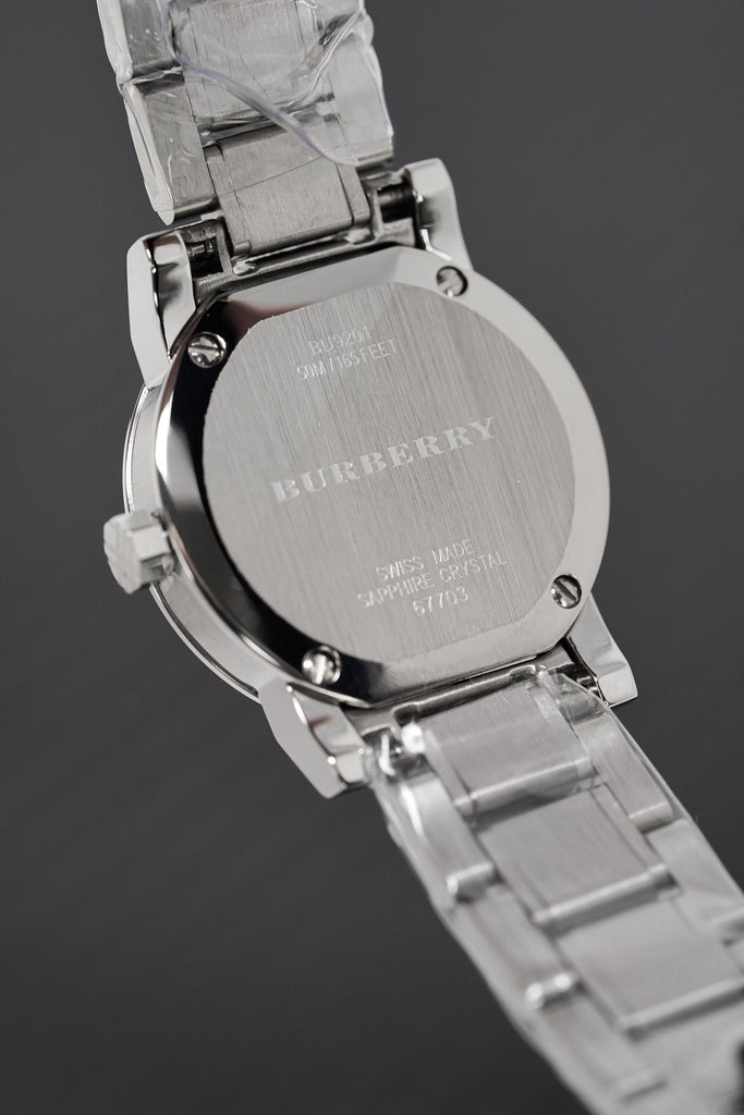 Burberry The City Black Dial Silver Steel Strap Watch for Women - BU9201