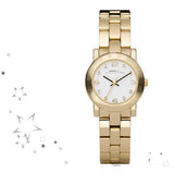 Marc Jacobs Mini Amy White Dial Gold Stainless Steel Strap Watch for Women - MBM3057