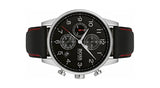 Hugo Boss Navigator Black Dial Black Leather Strap Watch for Men - 1513535