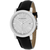 Burberry The City White Dial Black Leather Strap Watch for Men - BU9008
