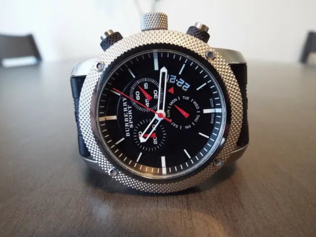 BURBERRY SPORT BU7700 腕時計 seiko citizen Burberry Endurance Sport Chronograph Black Dial Black Rubber