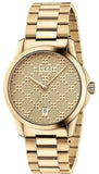 Gucci G Timeless Gold Dial Gold Steel Strap Unisex Watch - YA126461
