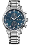 Hugo Boss Aeroliner Blue Dial Silver Steel Strap Watch for Men - 1513183