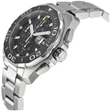 Tag Heuer Aquaracer Calibre 16 Day-Date Black Dial Silver Steel Strap Watch for Men - CAY211A.BA0927