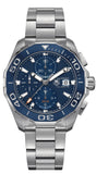 Tag Heuer Aquaracer Calibre 16 43mm Blue Dial Silver Steel Strap Watch for Men - CAY211B.BA0927