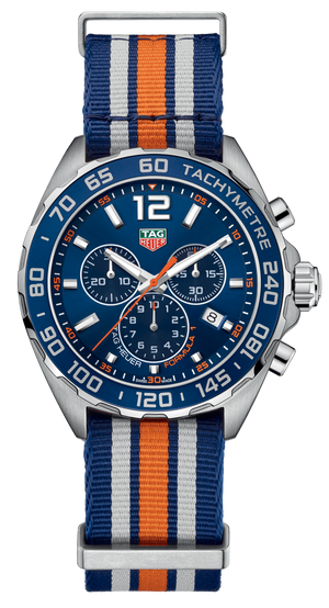 Tag Heuer Formula 1 Chronograph 43mm Blue Dial NATO Strap Watch for Men - CAZ1014.FC8196