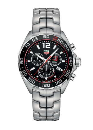 Tag Heuer Senna Chronograph Special Edition Black Dial Silver Steel Strap Watch for Men - CAZ1015.BA0883
