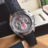 Tag Heuer Formula 1 Manchester United Special Edition Grey Dial Black Silicone Strap Watch for Men - CAZ101M.FT8024