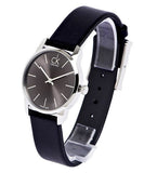 Calvin Klein City Black Dial Black Leather Strap Watch For Women - K2G23107