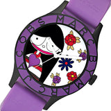 Marc Jacobs Marc White Multicolor Dial Purple Silicone Strap Watch for Women - MBM5514