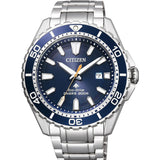 Citizen Promaster Marine Blue Dial Silver Steel Strap Watch For Men - BN0191-80L