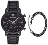 Emporio Armani Luigi Chronograph Black Dial Black Stainless Steel Watch For Men - AR1895