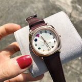 Marc Jacobs Mandy White Dial Brown Leather Strap Watch for Women - MJ1598