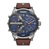 Diesel Mr Daddy Blue Dial Brown Leather Strap Watch For Men - DZ7314