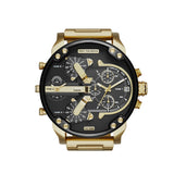 Diesel Mr Daddy 2.0 Black Dial Gold Stainless Steel Watch For Men - DZ7333