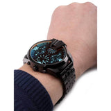 Diesel Uber Chief Chronograph Red Dial Black Steel Strap Watch For Men - DZ7373