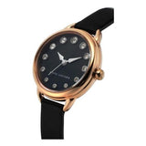 Marc Jacobs Betty Black Mother of Pearl Dial Black Leather Strap Watch for Women - MJ1513