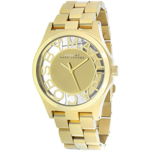 Marc Jacobs Henry Gold Dial Gold Steel Strap Watch for Women - MBM3292